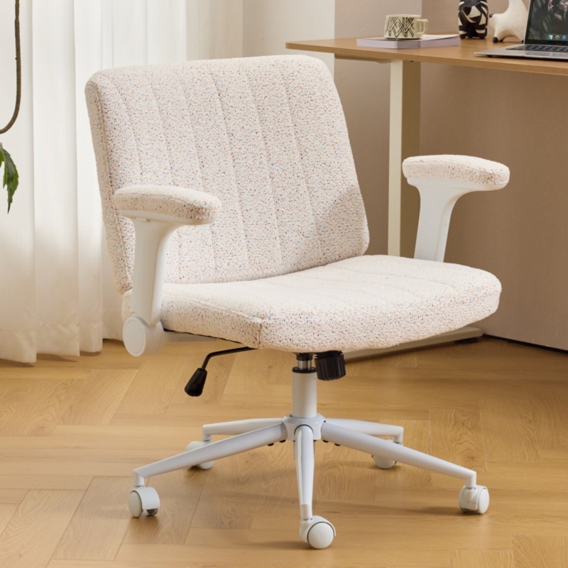 Ktaxon Office Chair, Flip-Top Armrest Desk Chair on Metal Star