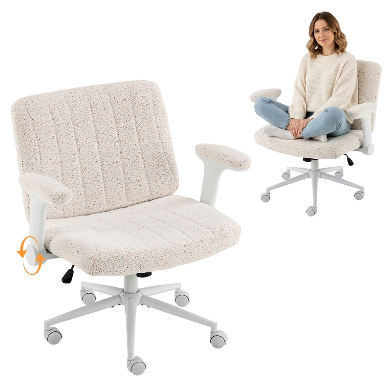 Ktaxon Office Chair, Flip-Top Armrest Desk Chair on Metal Star