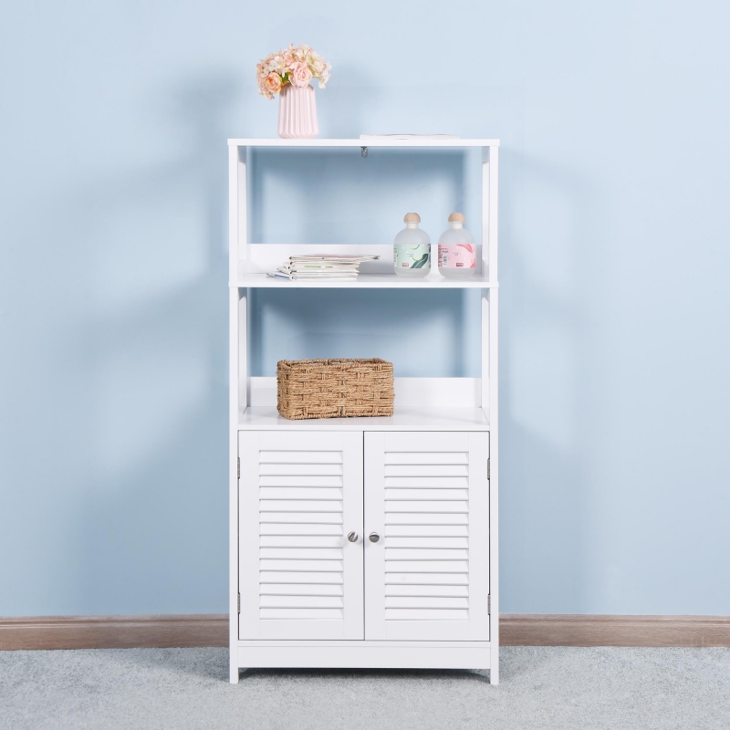 Ktaxon Wooden Bathroom Floor Cabinet Side Storage Organizer Cabinet ...