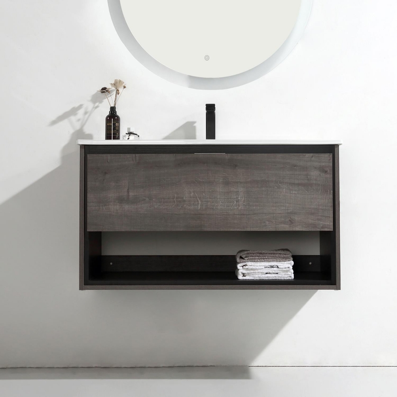 Ktaxon Modern 36 Inch Floating Bathroom Vanity with Sink, Wall Mounted