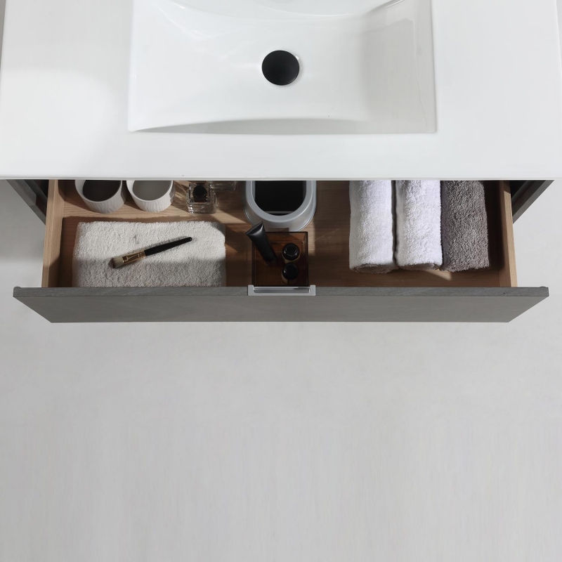 Ktaxon Modern 36 Inch Floating Bathroom Vanity with Sink, Wall Mounted