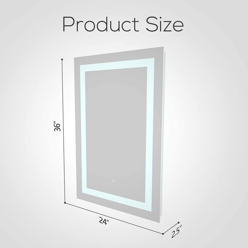Ktaxon 36x28 inch LED Lighted Bathroom Mirror, Silvered Anti Fog Wall