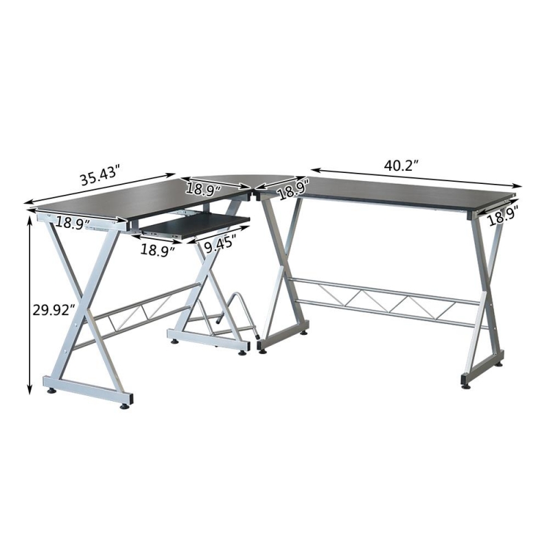 Ktaxon LShaped Desk, Corner Computer Desk PC Latop Study Table