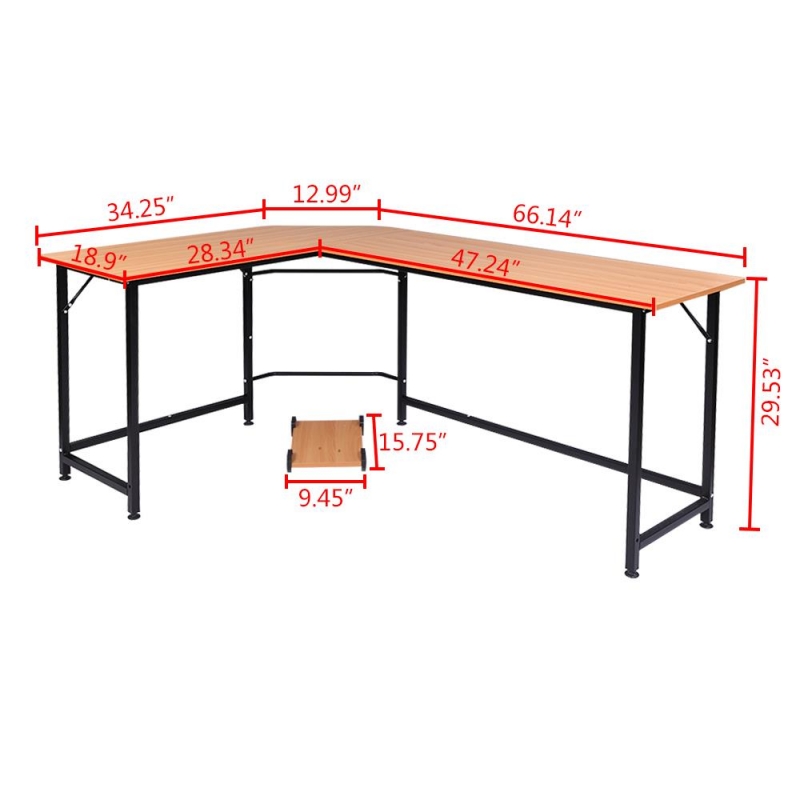 Ktaxon LShaped Computer Desk Corner PC Latop Table Study Office
