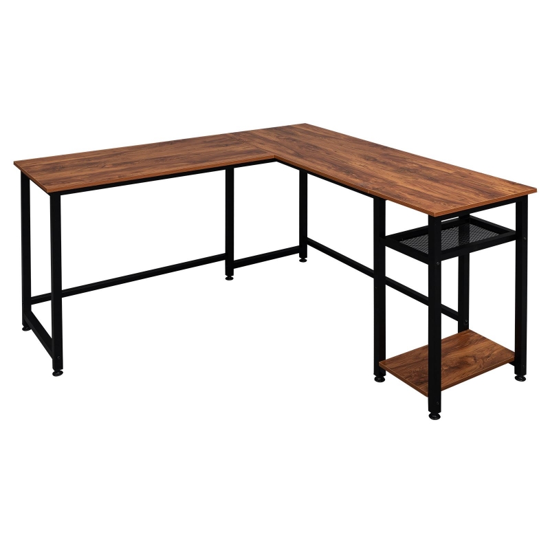 Ktaxon LShaped Computer Desk, Wood Study Table, Modern Corner Desk