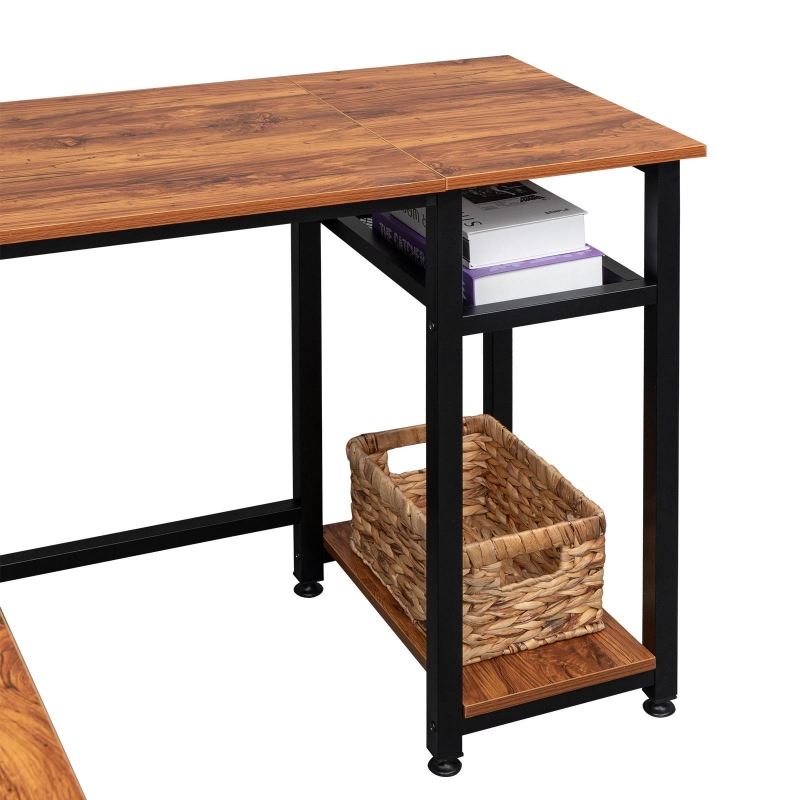 Ktaxon LShaped Computer Desk, Wood Study Table, Modern Corner Desk
