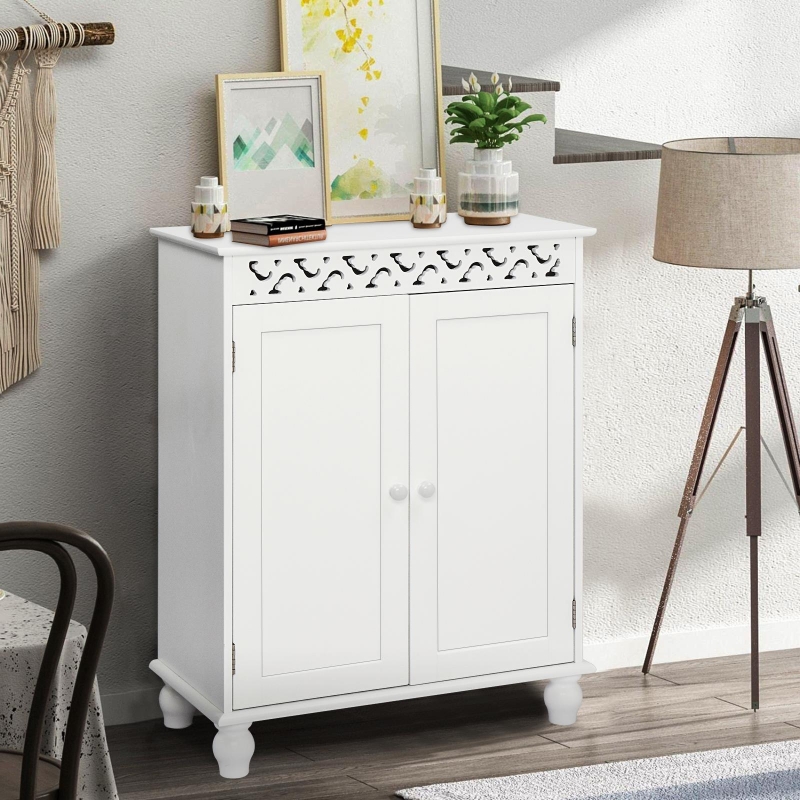 Bathroom Floor Cabinet With 2 Drawers And 1 Storage Shelf