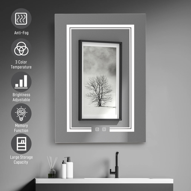 Ktaxon Bathroom Cabinet Wall Mount Mirrored Medicine Cabinet