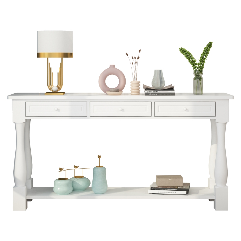 Ktaxon Console Table with 3 Drawers and Bottom Shelf, Extra Long Sofa ...