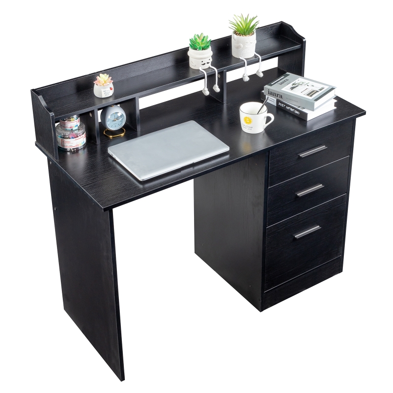 Ktaxon Computer Desk with 3 Drawers Gaming Table with Storage Layer