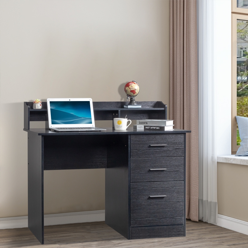 Ktaxon Computer Desk with 3 Drawers Gaming Table with Storage Layer