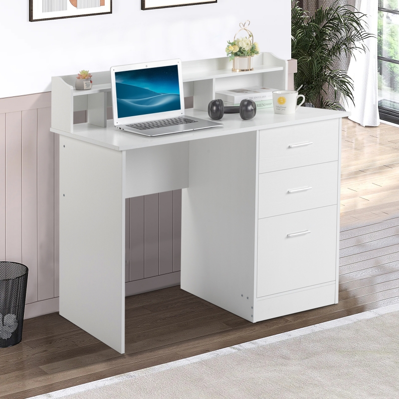 ●送料無料●多用途Studyデスク PK/BL Ktaxon Computer Desk with 3 Drawers Gaming Table with Storage