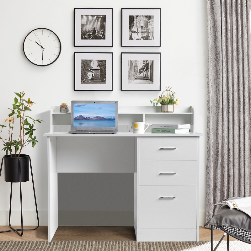 Ktaxon Computer Desk with 3 Drawers Gaming Table with Storage