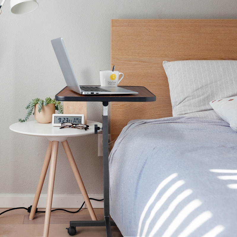 Ktaxon Adjustable Overbed Bedside Table with Wheels, Wood Ktaxon Adjustable Overbed Bedside Table with Wheels, Wood