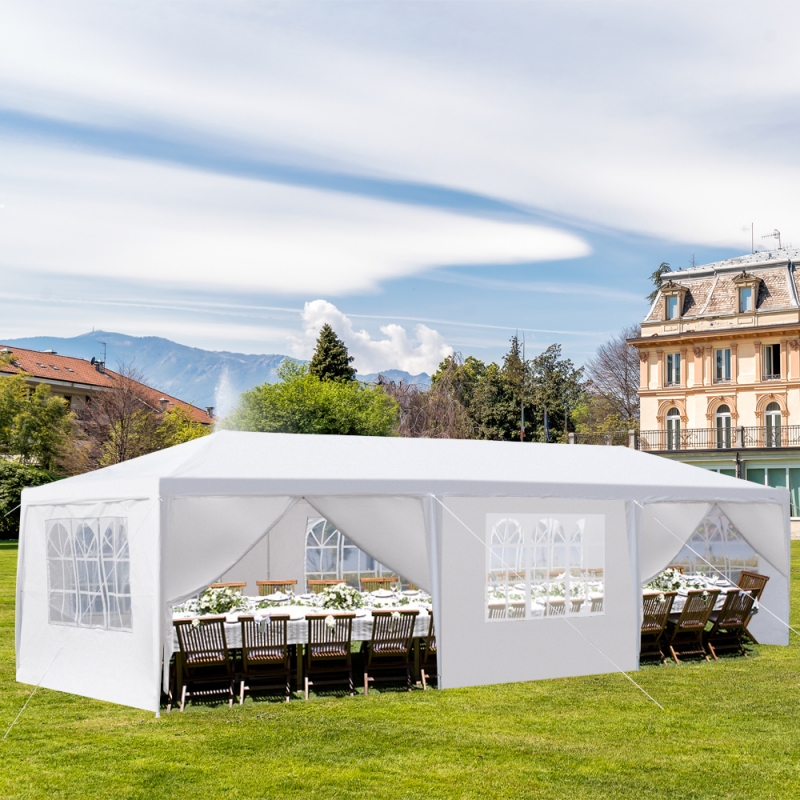 Ktaxon 10 x 30 Party Tent Wedding Camping BBQ Canopy Tent with 8 Side Walls White ktaxon