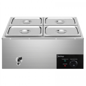 Ktaxon 110V 600W 5L*4 Stainless Steel Four Plates Heating Food Warming Soup  Pool Silver - ktaxon