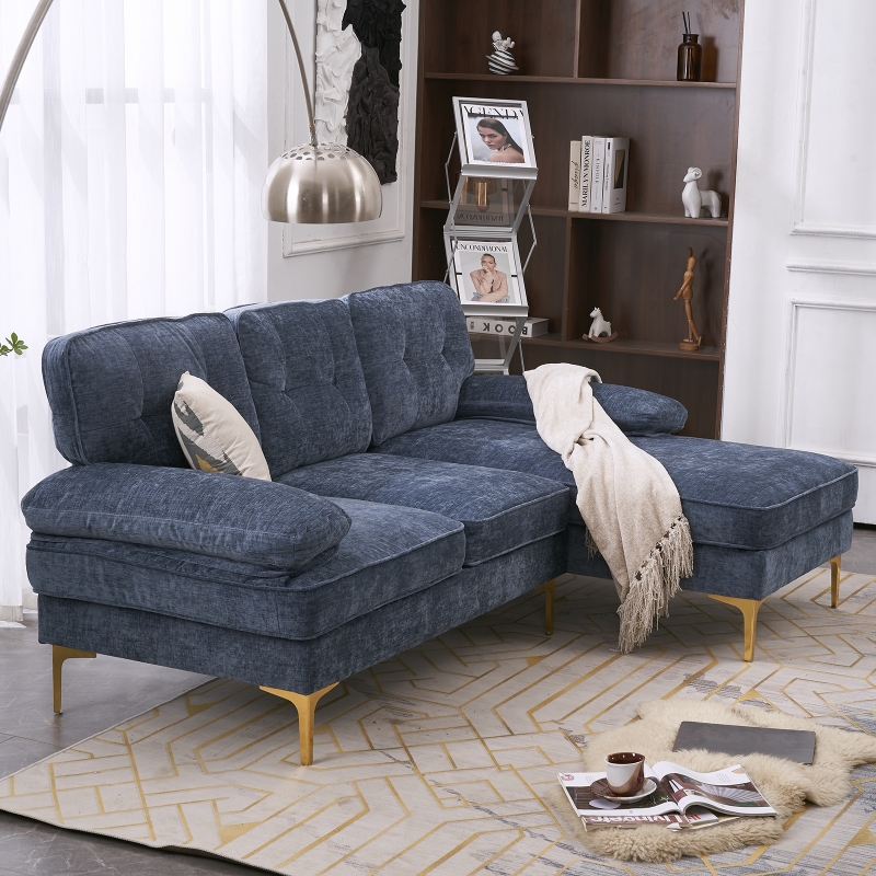 Gray blue deals sectional sofa