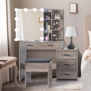 slim fit dress slacks Elizabeth Dressing Table Set Grey + White